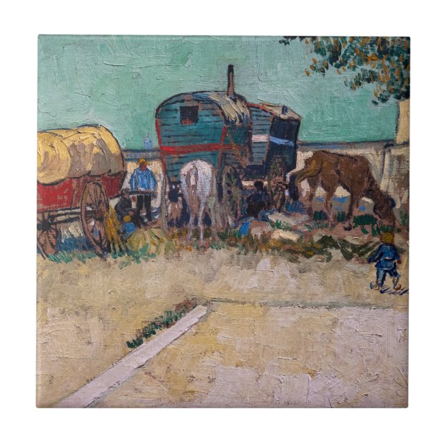 Carreau Vincent Van Gogh - Caravanes, Camp de Tziganes prè (Devant)