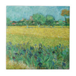 Carreau Vincent van Gogh - Champ avec Iris près d'Arles<br><div class="desc">Champ avec Irises près d'Arles / Vue d'Arles avec Irises dans l'avant-plan - Vincent van Gogh,  Huile sur toile,  1888</div>