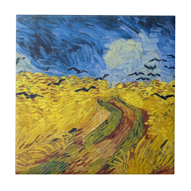 Carreau Vincent van Gogh - Champ de blé aux corbeaux (Devant)