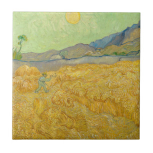 Carreau Vincent van Gogh - Champ de blé avec un moissonneu