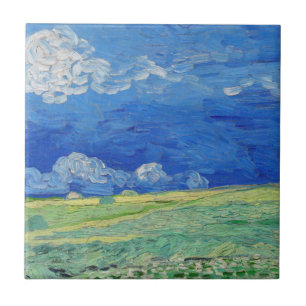 Carreau Vincent van Gogh - Champs de blé sous des nuages o