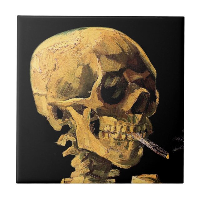 Carreau Vincent Van Gogh - Crâne à la cigarette allumée (Devant)
