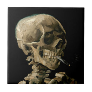 Carreau Vincent van Gogh - Crâne avec cigarette brûlante