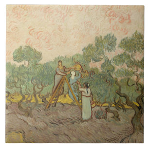 Carreau Vincent van Gogh - Femmes cueillette d'olives
