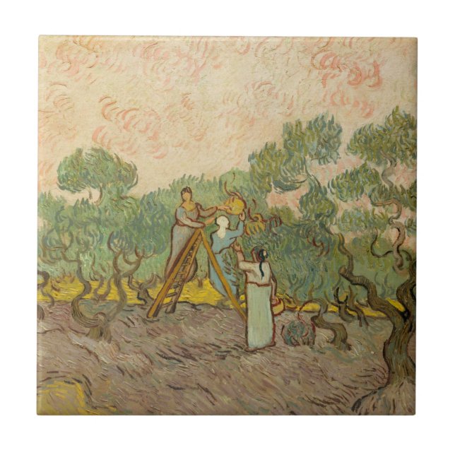 Carreau Vincent van Gogh - Femmes cueillette d'olives (Devant)