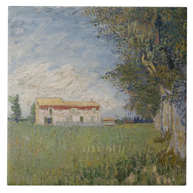 Carreau Vincent van Gogh - Ferme dans un champ de blé (Devant)