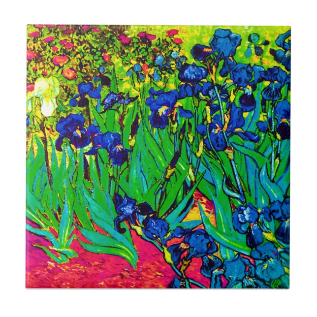 Carreau Vincent Van Gogh - Iris - Amoureux des Fleurs Pop  (Devant)