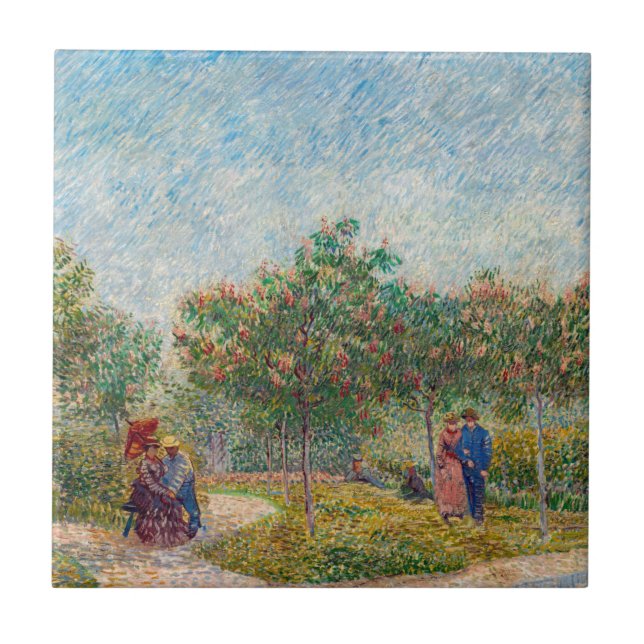 Carreau Vincent van Gogh - Jardin à Montmarte avec les ama (Devant)