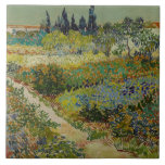 Carreau Vincent Van Gogh Jardin Vintage à Arles<br><div class="desc">Une empreinte de charme de "Garden at Arles", une peinture à l'huile sur toile réalisée en 1888 par Vincent van Gogh. Vincent van Gogh (1853 - 1890) était un peintre postimpressionniste hollandais qui, en un peu plus d'une décennie, a créé environ 2 100 peintures dont environ 860 peintures à l'huile,...</div>