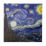 Carreau Vincent Van Gogh - La Nuit étoilée Beaux-Arts<br><div class="desc">La Nuit étoilée de Vincent Van Gogh. Huile sur toile de 1889, La Nuit étoilée a été peinte alors que Van Gogh était à l'asile de Saint-Rémy, en France, et est considérée comme l'un de ses chefs-d'œuvre. Bien qu'il s'agisse d'une scène nocturne, elle a été peinte de jour et représente...</div>