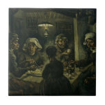 Carreau Vincent van Gogh la peinture de mangeurs de pomme<br><div class="desc">Vincent van Gogh - la peinture de mangeurs de pomme de terre. 
Oeuvre d'art classique d'un des mondes la plupart des peintres célèbres.
Belles courses de brosse et arrangement déprimé !</div>