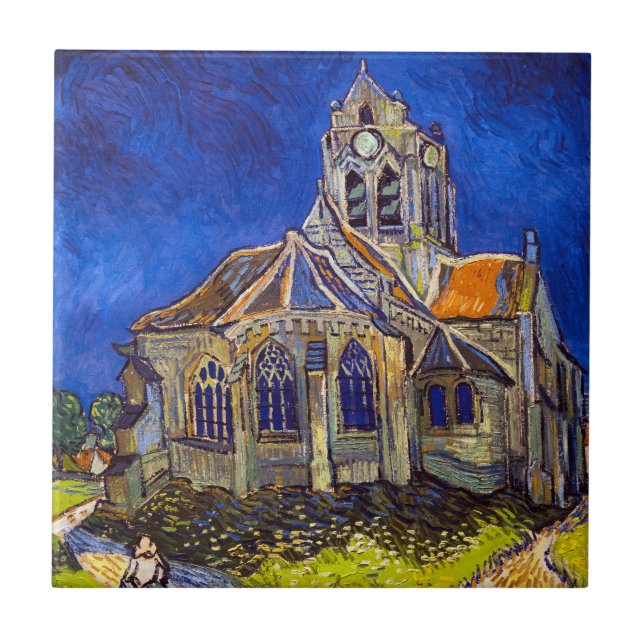 Carreau Vincent van Gogh - L'église d'Auvers-sur-Oise (Devant)