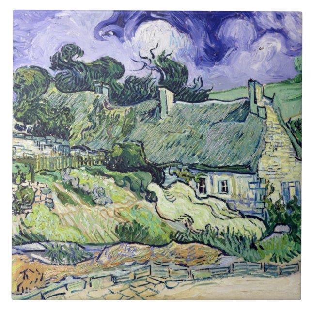 Carreau Vincent van Gogh| Maisons de chaume à Cordeville (Devant)