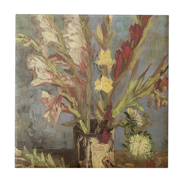 Carreau Vincent van Gogh - Nature morte Vase avec Glaïeuls (Devant)