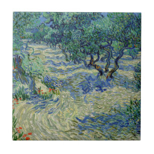 Carreau Vincent van Gogh - Oliveraie : ciel bleu brillant