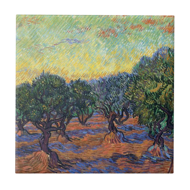Carreau Vincent Van Gogh Oliveraie Impressionnisme Art (Devant)