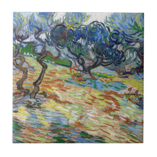 Carreau Vincent van Gogh - Oliviers : Ciel bleu vif