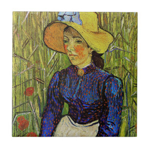 Carreau Vincent van Gogh - Paysanne en chapeau de paille