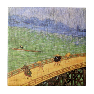 Carreau Vincent Van Gogh - Pont sous la pluie Art japonais