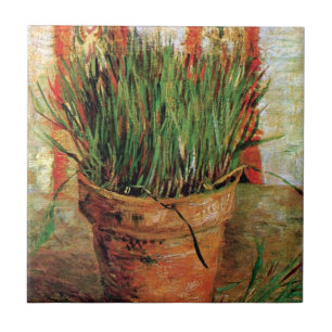 Carreau Vincent Van Gogh - Pot de fleurs avec de la ciboul