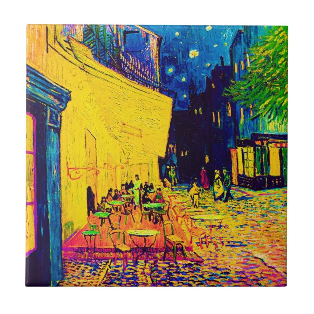 Carreau Vincent Van Gogh - Terrasse de café la nuit Pop Ar (Devant)