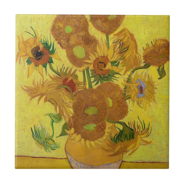 Carreau Vincent van Gogh - Vase avec quinze tournesols (Devant)