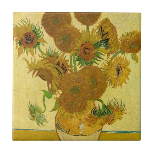Carreau Vincent van Gogh - Vase avec quinze tournesols (Devant)