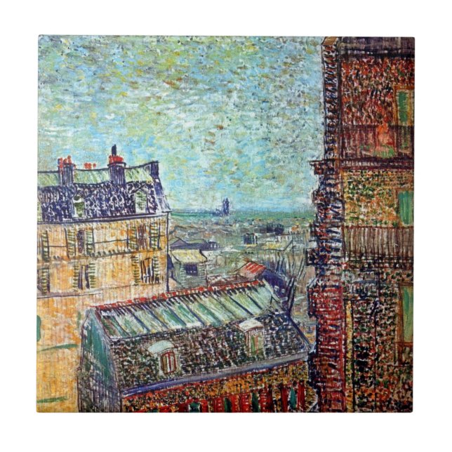 Carreau Vincent Van Gogh - Vue Sur Paris Pointillisme Art (Devant)