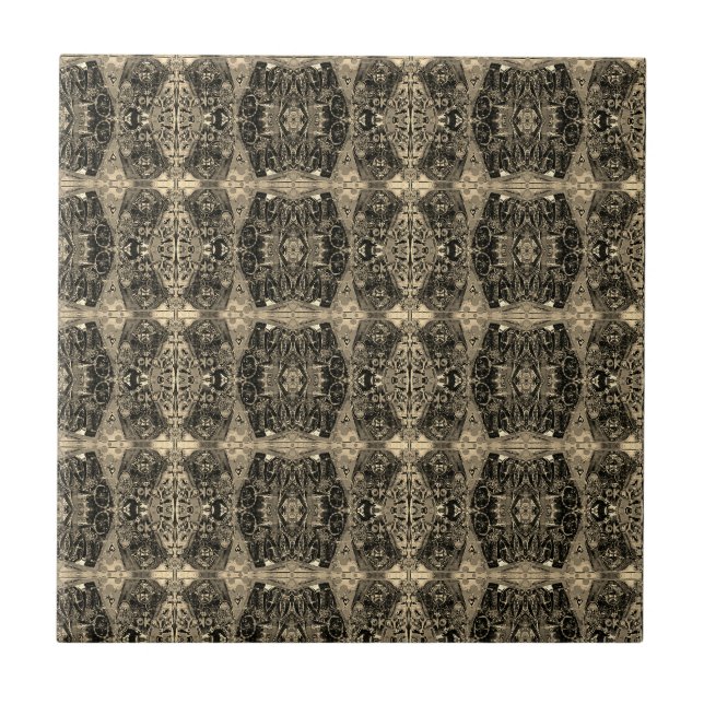 Carreau Vintage Antique Sepia Black Art Nouveau (Devant)