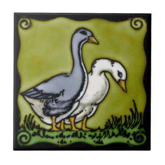 Carreau Vintage Arts and Crafts Ducks