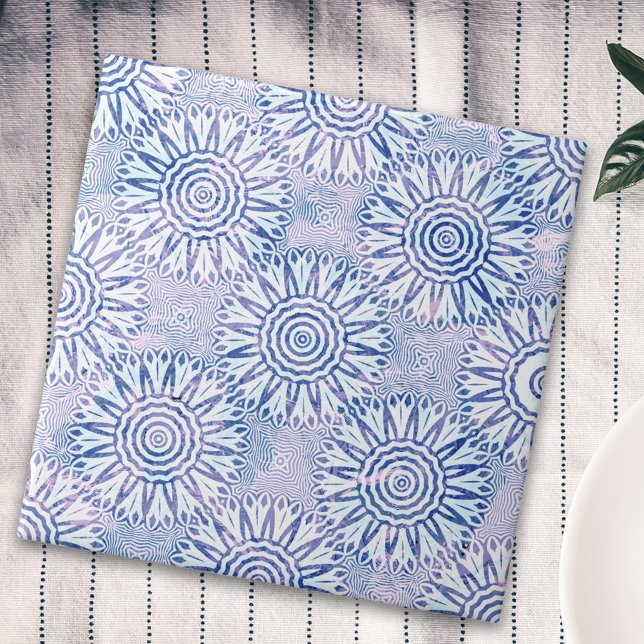 Carreau Vintage Azulejo Bleu Et Blanc En Mosaïque (Créateur téléchargé)