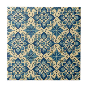 Carreau Vintage Azulejo Motif bleu portugais