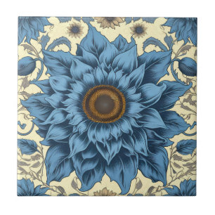 Carreau Vintage bleu tournesol