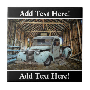 Carreau Vintage Blue Truck Rustic Grange