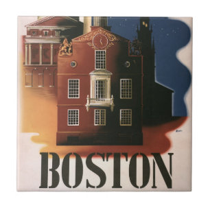 Carreau Vintage Boston, Massachusetts Départ de Paul Rever