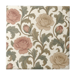 Carreau Vintage Botanical Rose