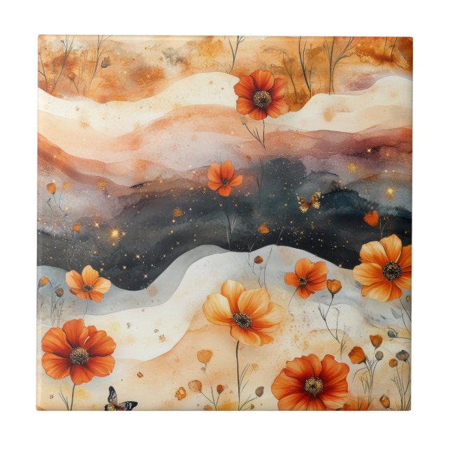 Carreau Vintage Butterfly Wildflower (4) (Devant)