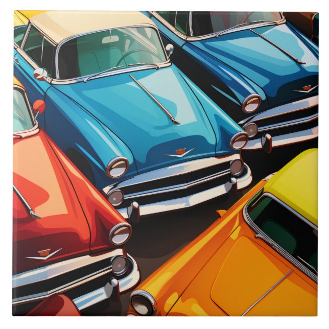 Carreau Vintage Cars Pattern (Devant)