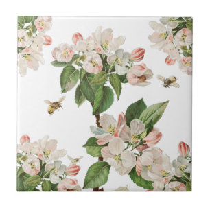 Carreau Vintage céramique fleur de pomme