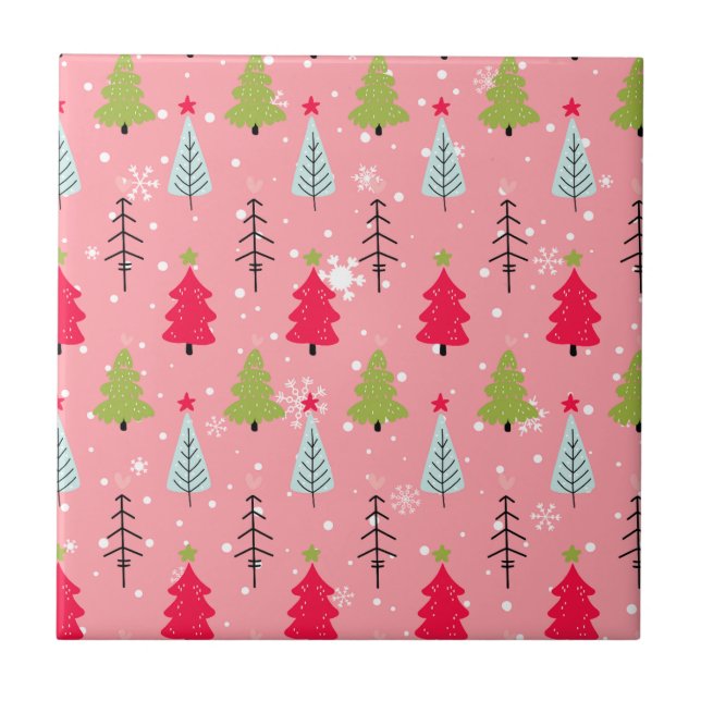 Carreau Vintage classique Motif-arbre de Noël (4) (Devant)