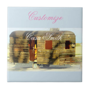 Carreau Vintage classique patiné caravane en bois