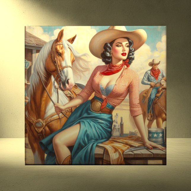 Carreau Vintage Cowgirl (Créateur téléchargé)