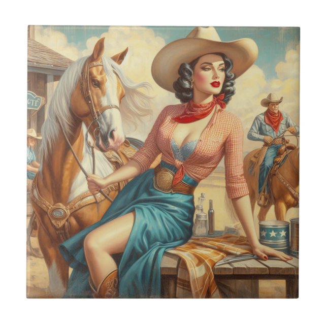 Carreau Vintage Cowgirl (Devant)