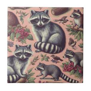 Carreau Vintage Cute Racoon