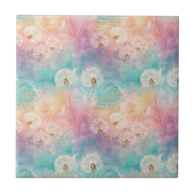 Carreau Vintage Dandelion Abstract Pattern (8) (Devant)
