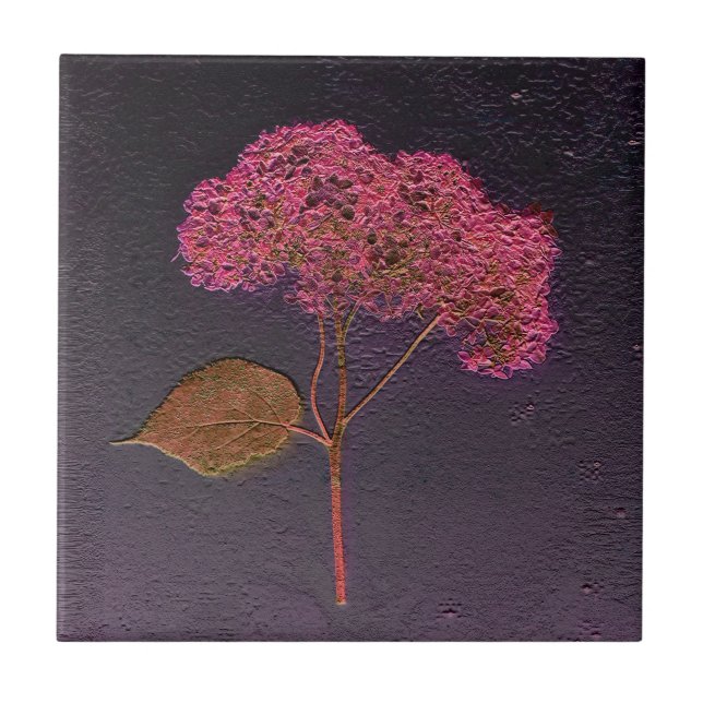 Carreau Vintage d'antiquité violet métallique Hydrangea Fl (Devant)