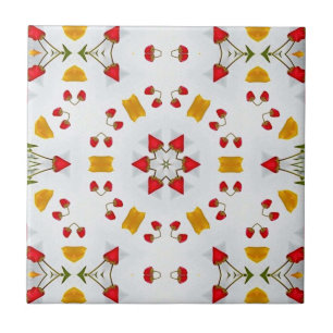 Carreau Vintage de fleurs du milieu du siècle atomique