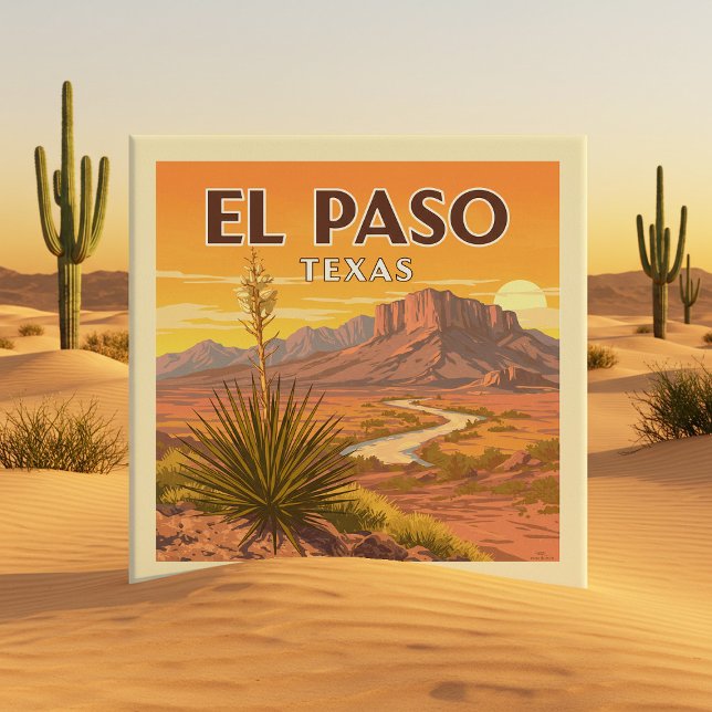 Carreau Vintage El Paso Texas (Créateur téléchargé)