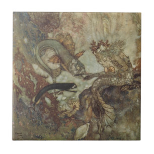 Carreau Vintage Fairy Tale, la sirène par Edmund Dulac