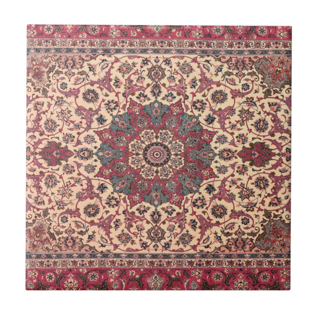 Carreau Vintage Floral Perse Motif de tapis (Devant)
